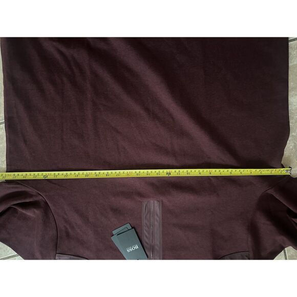 NWT Hugo Boss 4XL Knit Pullover Sweatshirt Zipper Burgundy Red - Picture 8 of 8